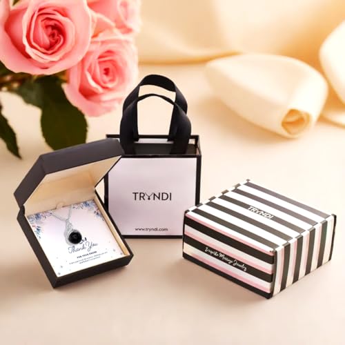 Tryndi Real Tahitian Black Pearl Necklace Gifts for Women - Larger 11-12mm Luxury Pearl Jewelry Gift for Wife - Wedding Anniversary, Christmas, Valentines, Birthday, Mothers Day Presents for Mom, Daughter, Girlfriend, Soulmate Necklace For Women3