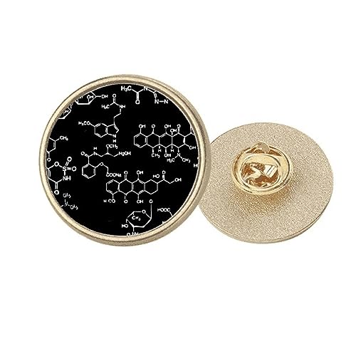Broche Noir Checal Structure Moléculaire clip métal doré pour fixer sans trouer