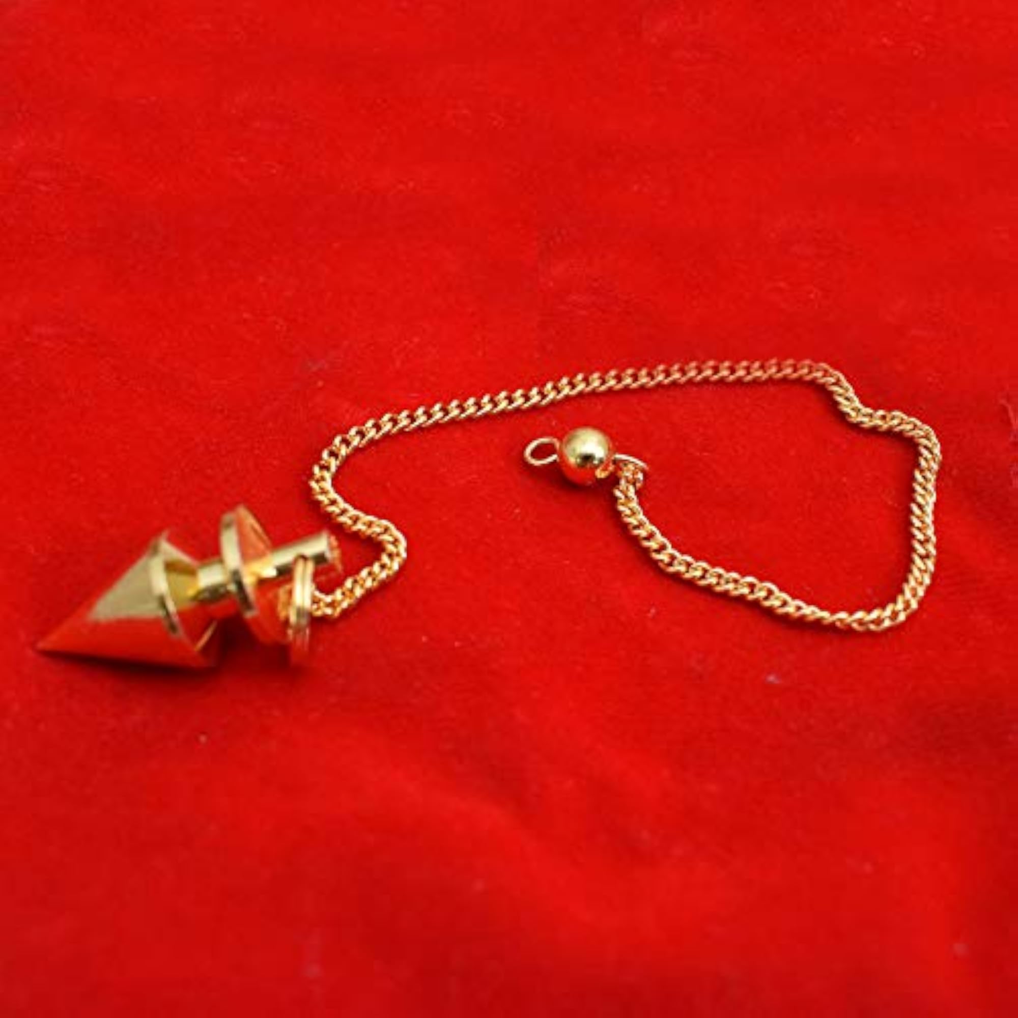 Golden Brass Cone Pendulum for Dowsing and Well-Being