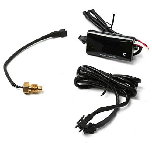 TOTMOX Universelles digitales LED-Motorradthermometer mit Sensor, Wassertemperaturanzeige 0-120 ℃ für Rennmotorrad-Scooter 12 V