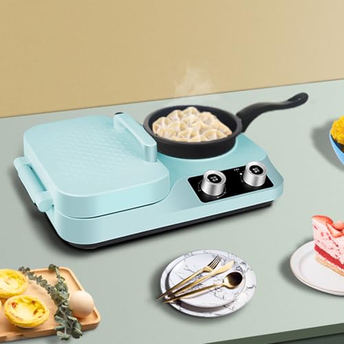 XSDAJSD Máquina de Desayuno 4 en 1, con función de horneado, fritura, hervido y Vapor Integrado, con sartén Antiadherente y Olla de Acero Inoxidable 304, fácil de Limpiar y Apta para Uso doméstico.