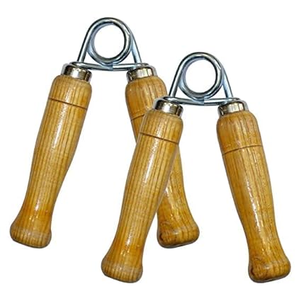 Spanco Wooden Hand Gripper, Hand Gripper, Hand Grip Strenthener, Wooden Hand Gripper, Hand Grip Exerciser, Hand Gripper for Men and Women (Pack of 2)
