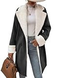  seiveini Veste d\'hiver Femme Manteau Daim en Peluche Chaud Vestes en Fourrure Épais Synthétique Trench Parka Elegante F Gris Foncé XXL