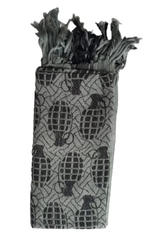 MILSPEC SURPLUS Grenade Shemagh Scarf Desert Head Cover Keffiyeh Neck Wrap Paintball Army Tactical Scarves (Grey) - Image 8