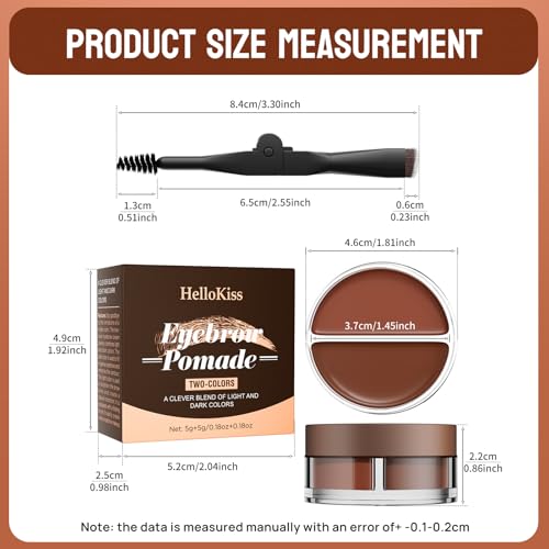 QIC Eyebrow Pomade Kit for Women, Long-Lasting Waterproof Dual-Color Brow Makeup with Dual-Ended Brush for Natural-Looking Eyebrows (Light Brown + Dark Brown) — view 6