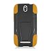 Eagle Cell PHHTCONESVYSTYEBK HypeKick Hybrid Protective Gummy TPU Case with Kickstand for HTC One SV - Retail Packaging - Yellow/Black