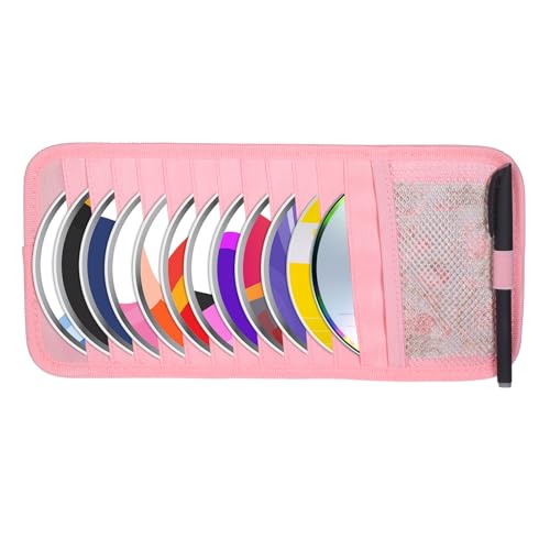 Trinkrittey CD Holder for Car Visor, Vehicle Sun Visor Organizer Large Capacity with 12 DVD Storage Sleeves 1 Mesh Pocket 1 Pen Holder and Elastic Strap