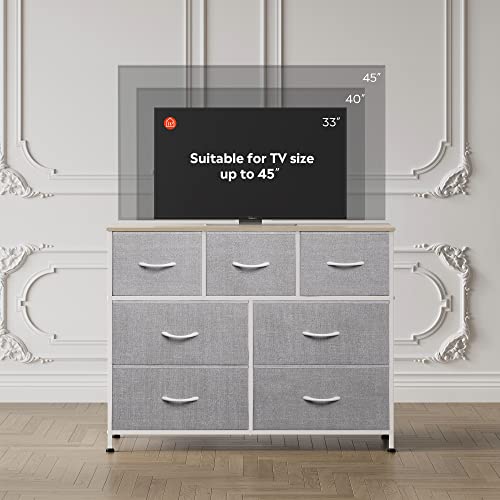 image for WLIVE 7 Drawer Dresser TV Stand, Entertainment Center, Media Console T