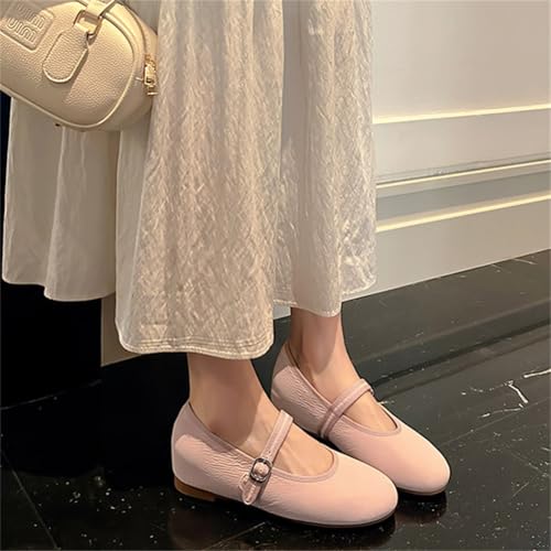 Solyinne Women’s Mary Jane Shoes Slip on Ballet Flat Hidden Wedge Heel Dressy Comfortable Round Toe Ankle Strap Flats2
