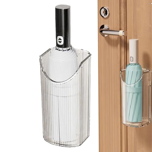 Paragüero para entrada, paragüero | Paragüero de interior transparente sin perforación de pared – Elegante cubo para paraguas, simple contenedor que ahorra espacio para la esquina de entrada