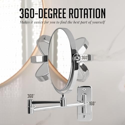 Espejo para Maquillaje de Pared Redondo con Magnificación 7" miniatura 3