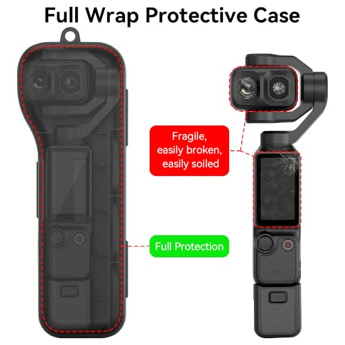 Debmale Pocket 4P Pokrowiec Ochronny - Przenośny Twardy Pokrowiec do Przechowywania Pełna Ochrona Akcesoriów dla DJI Osmo Pocket 4P z 3 Gniazdami na Filtry i 2 Gniazdami na Karty Pamięci