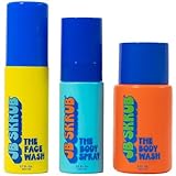 JB SKRUB The Junior Travel Trio - Complete Skin Care Set for Kids, Tweens & Teens: Hydrating Body Wash, Refreshing Body Spray, & Gentle Face Wash