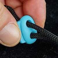 Kordel Stopper, 2-Loch, 10 Stück, in Blau, für bis Ø 4 mm Kordeln, Band Klemme Jacke, Bekleidung, Rucksack, Gummikordel Stopper, Schnellverschluss Schnürsenkel, Schnur Rutsche, Tanka Kordelstopper – Ansicht 7