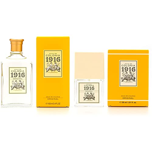 1916 - Original 100 + 30 ml,Pack Perfume Unisex,Colonia 1916 ORIGINAL,Perfumada y sin Pulverizador,Eau de Toilette Masculina y Femenina,Cítrica y Floral,Colonia de Larga Duración y Poder Inmenso