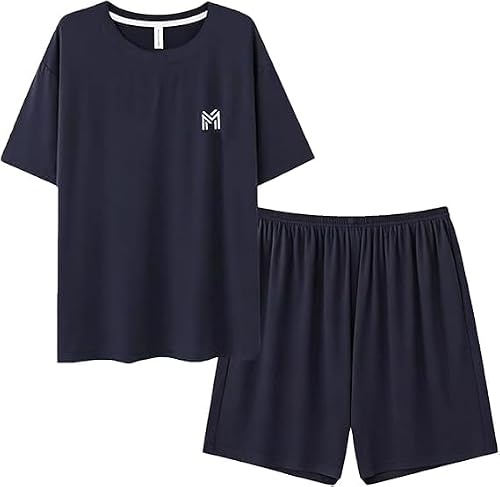 Cisvsia Men & Women Pajamas Set Casual Loungewear Top and Bottom Short/Long Sleeve Sleepwear Pants Soft Family Wear Unisex Nightshirt Breathable Lounge at Home for Summer Rest Recuperation Exercise