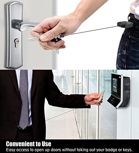 2 Pack Elv Self Retractable Id Badge Holder Key Reel, Heavy Duty, 32 Inches Cord, Carabiner Key Chain, Retractable Keychain Key Holder, Hold Up To 15 Keys And Tools (Black) #TOP3