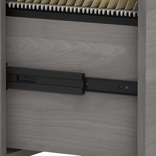 Bush Business Furniture Echo L Shaped Desk with Mobile File Cabinet, 60W, Modern Gray - Thumbnail 7