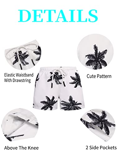 Arshiner Boys Quick Dry Swim Trunks White Kids Beach Board Shorts Swim Shorts Palm Trees Little Boys Bathing Suit #TOP5
