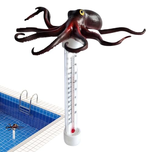 ETUCYNG Termómetro Flotante para Piscina | Termómetros de Piscina Exterior | Sonda Pulpo Medición Tiempo Real para Pesca Natación Spa y Baños Calientes