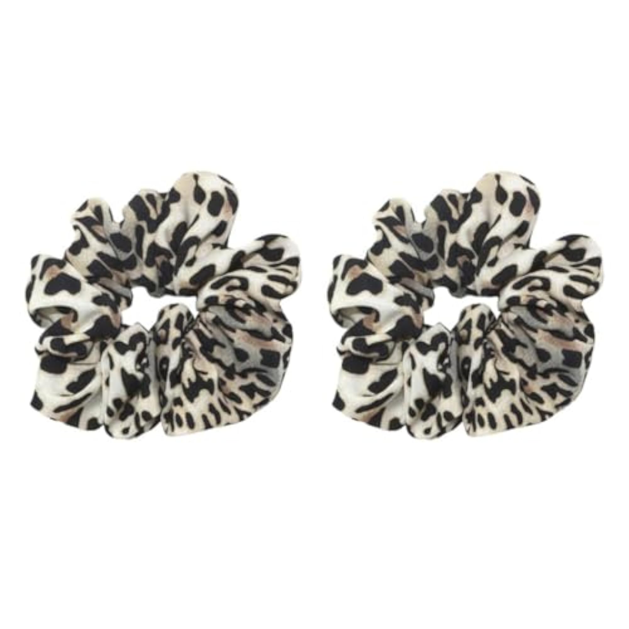 2 Pieces Women's Leopard Scrunchies Ponytail Holder, Light Leopard