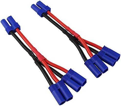 2pcs EC5 Plug Parallel Battery Connector Cable EC5 Connector Style Parallel Y-Harness for Quadcopters Multirotors RC LiPo Battery