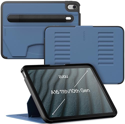 ZUGU CASE for iPad A16 11th Generation 11 Inch (2025), 10th Gen 10.9 Inch (2022) Magnetic Stand & Sleep/Wake Cover, Model #s A3354, A3355, A3356, A2696, A2757, A2777, Slate Blue