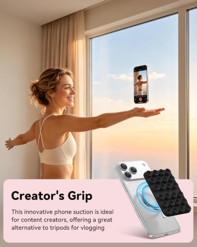 Heihioo Dual Magnetic & Suction Phone Mount for MagSafe Case,Black - image 5