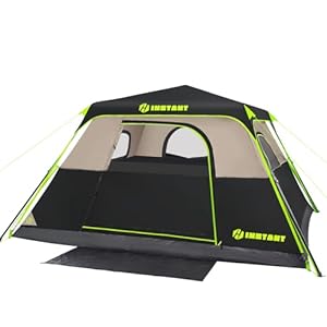 4/6/8 Person Instant Tent, Waterproof Pop Up Tents for Camping with Rainfly, 60 Seconds Easy Setup, Automatic Cabin Tent for Family Camping with Expandable Carry Bag & Upgraded Ventilation