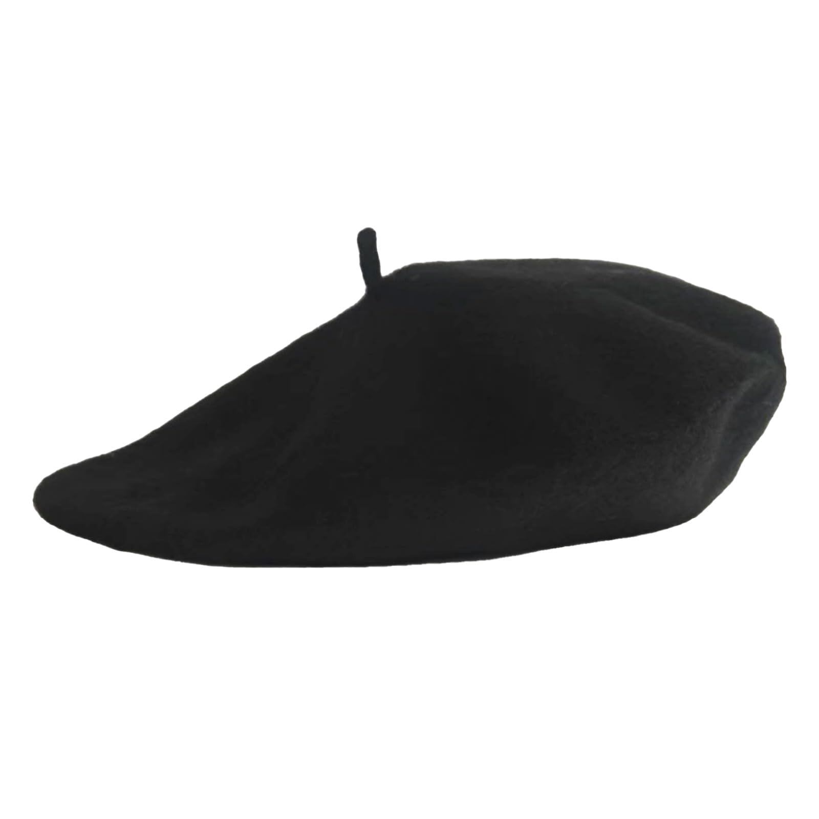 SSKHE Boina de lana para adultos, unisex, estilo francés, color clásico, unisex, suave, cálido, para exteriores, vintage, color negro