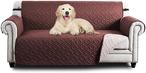 Hafaa Sofa Cover 3 Seater Quilted Sofa Slipcovers  Reversible Adjustable Elastic Straps Sofa Covers Water Resistant Sofa Protectors From Pets & Kids (Light Grey & Dark Grey)