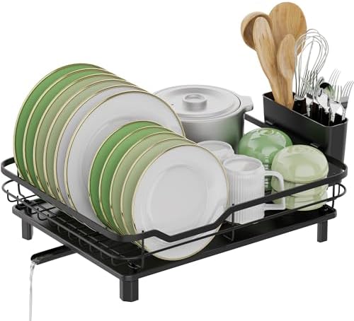 ROTTOGOON Space Saving Dish Drainer with Cutlery Rack, Kitchen Ut...