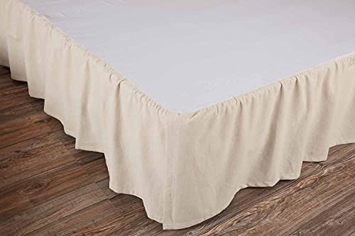 Market Place Natural King Bed Skirt, 16" Drop, Beige Cream Dust Ruffle Farmhouse Bedding #TOP1