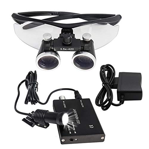 asdchZen Magnifying Glass Dental Surgical Loupe With Rechargeable Led Headlight - Adjustable Magnifier For Dental,Surgical,Jewelry,Or Hobbies,Black-2.5X