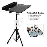 mesa de trabajo para tatuar USO AMPLIO: Forma novedosa y hermosa, estructura firme y razonable, es flexible y conveniente para su uso. Adecuado para uso profesional del salón de tatuajes.