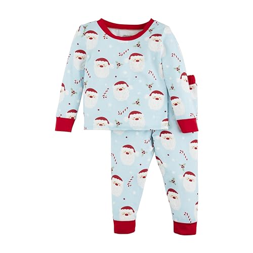 Mud Pie Boys Children's Blue Santa Glow Toddler Pajama Set