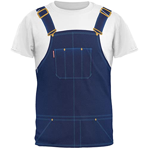Halloween-Overalls weiße T-Shirt Kostüm aller Erwachsenen T-Shirt - klein