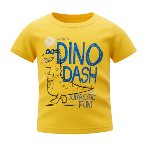 Image of DEEKEY Toddler Boys Shirts Short-Sleeve Little Kids t Shirts Boys' Tops, Tees & Shirts Graphic TEE Age for 2-7 Years 4-Pack