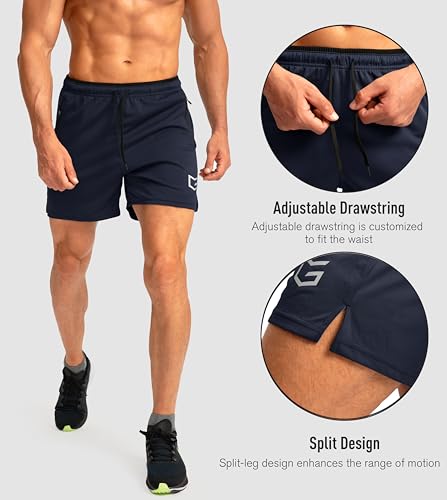 Image of G Gradual Men's Gym Workout Shorts Zipper Pockets 5 inch / 7 inch Quick Dry Breathable Runing Athletic Short for Men