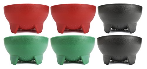 Set of 6 Black Duck Brand 4.5" Diameter Salsa Bowls! Red, Green, Black Salsa Bowls Perfect for Parties, Events, and More!