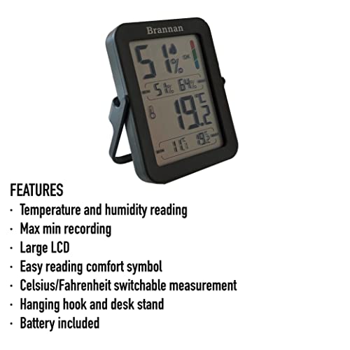 Max Min Thermometer Indoor Vochtigheid Meter Hygrometer - Nauwkeurige Kamerthermometer Maximale Minimale Opname Temperatuur Digitaal Display om Huis Thuiskantoor Kwekerij Kas te monitoren - Afbeelding 4