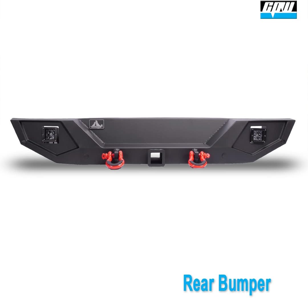 CPW Compatible with 2007 2008 2009 2010 2011 2012 2013 2014 2015 2016 2017 2018 Jeep Wrangler JK JKU Steel Bumper (102 Style Rear)