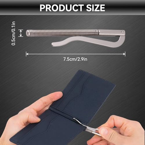 Wallet Money Clip, 10Pcs Spring Loaded Money Clip Money Spring Clip Tool Wallet Spring Clip Insert Bar Replacement for Wallet Purse4