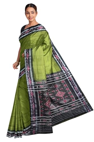 Image of COTTONSILK & KHANDUAPATA Odisha Sambalpuri Handloom Ikat Women Cotton Saree, Odisha Handloom Handmade Pure Cotton Khandua Saree, Ikkat Orissa Traditional Handloom Saree Without Blouse 430