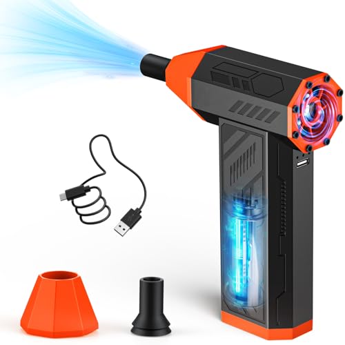Compressed Air Duster Cleaner for PC, 4 Gear Adjustable 110000RPM Electric Air Duster, Portable Air Dust Blower, Cordless Compressed Air Duster for Computer, Keyboard, Outdoors and Car Cleaning
