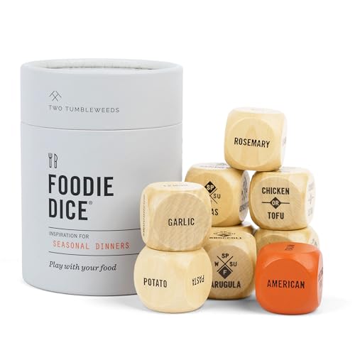 Two Tumbleweeds Foodie Dice - Set of 9 Dice to Inspire Creative, Seasonal Meals with Take Out Die...