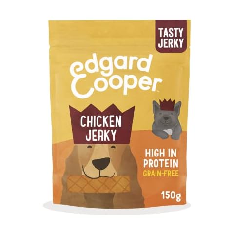 Edgard & Cooper Natural Treats for Adult Dogs & Puppies - Chicken Jerky - Grain Free Rewards Full of Fresh Meat - 150g Cover