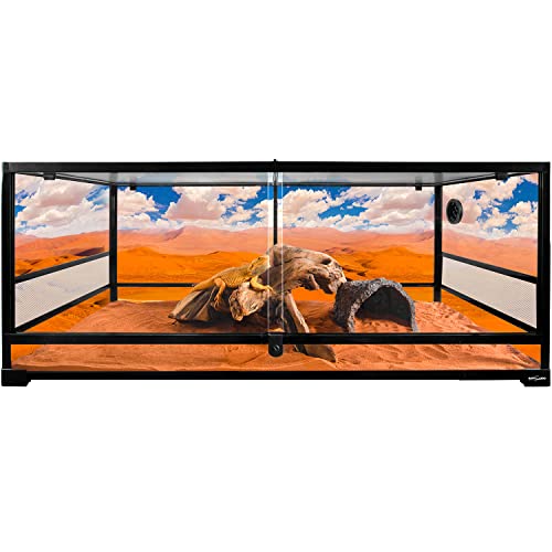 Image of REPTI ZOO Reptile Tempered Glass Extra-Long Terrarium Habitats 48 inch x 18 inch x 18 inch Reptile Amphibians Large Enclosure for Snake /Bearded Dragon /Lizard ect.