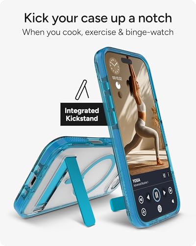 Image of ZAGG Santa Cruz Snap Case with Kickstand for iPhone Air - Tranquil Blue, Drop Protection (13ft /4m), MagSafe Charging Compatible, ClearGuard Anti-Yellowing Technology, Scratch Resistant Phone Case