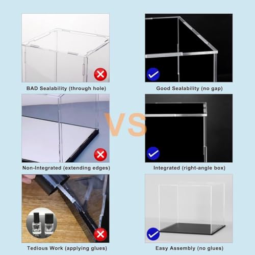 Image of Design Clear Acrylic Box for Book Transparent Rectangular Storage Box Self Assemble Collectible Box Alternative Glass Case for Display (10 inch L x 5 inch W x 5 inch H)